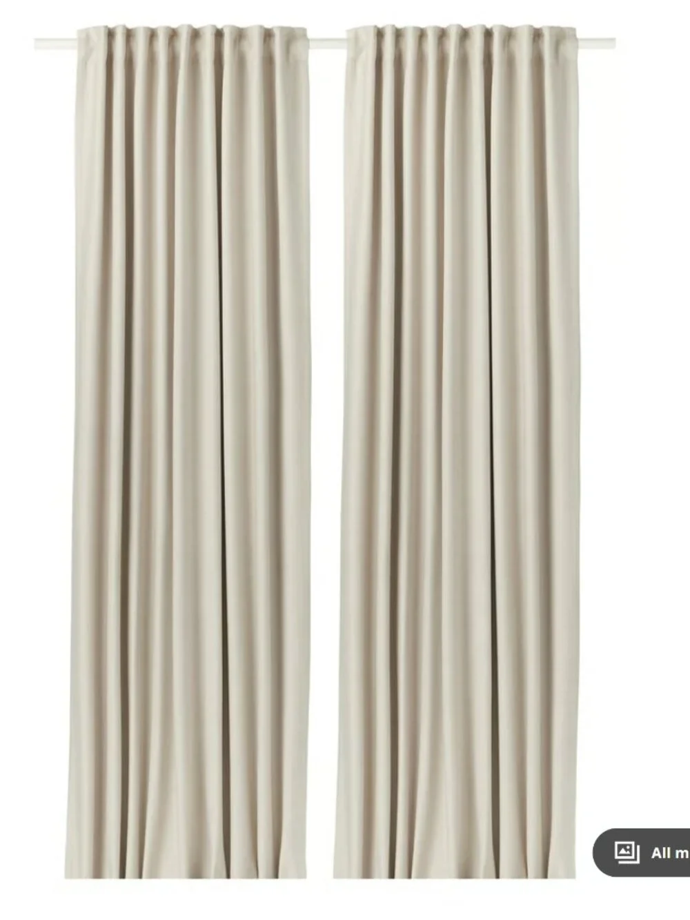 IKEA VILBORG Curtains 2 Panels 1 pair Room Darkening 57